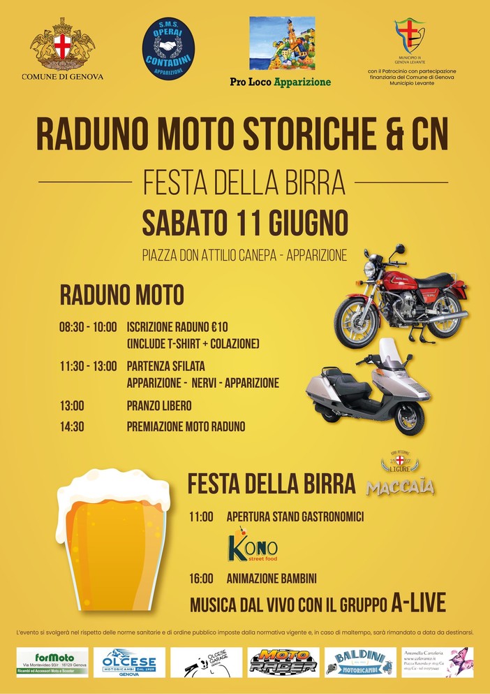 Apparizione, sabato il raduno di moto storiche organizzato dalla pro loco