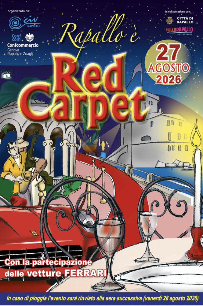 Rapallo, torna il "Red Carpet": una notte tra gusto, musica e spettacolo Rapallo, torna il "Red Carpet": una notte tra gusto, musica e spettacolo