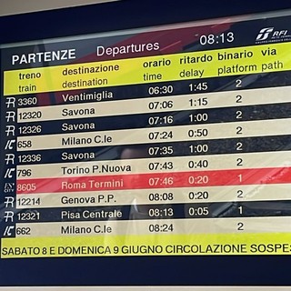 Guasto sulla linea ferroviaria tra Sestri Levante e Chiavari, ritardi fino a 80 minuti