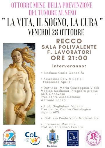 Recco, ottobre rosa: un incontro per la prevenzione dei tumori al seno Recco, ottobre rosa: un incontro per la prevenzione dei tumori al seno