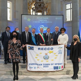 Recco: cerimonia di consegna alla cittadinanza della bandiera &quot;Città Europea dello Sport 2022&quot;