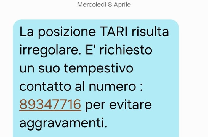 Truffe via sms sulla Tari, l’allarme di Amiu: “Non richiamate”