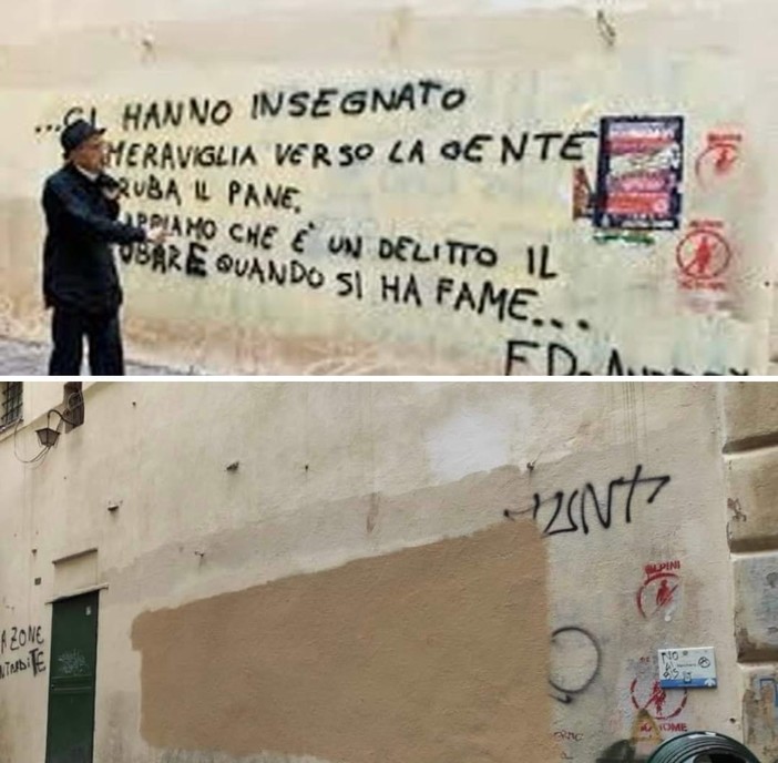 Via del Campo, cancellata la scritta di De André accanto alla colonna infame