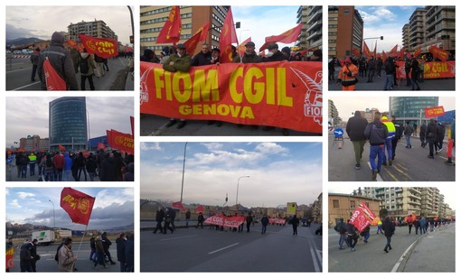 "Contro la manovra del governo": sciopero generale dei metalmeccanici Genova (FOTO e VIDEO)