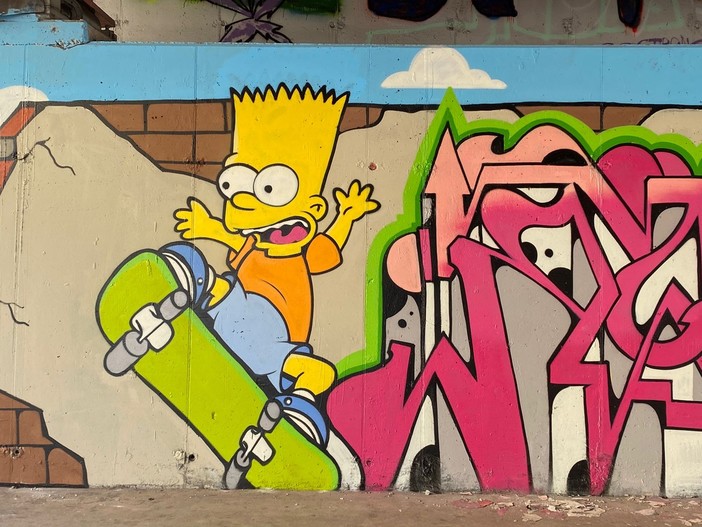 &quot;We Love Colorz&quot; porta i Simpson allo skatepark della Fiumara con un pomeriggio di livepainting (FOTO)