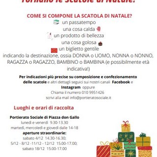 Torna la raccolta delle Scatole di Natale del Portierato Sociale di piazza Don Gallo Torna la raccolta delle Scatole di Natale del Portierato Sociale di piazza Don Gallo