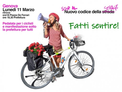 Anche a Genova associazioni e ambientalisti in piazza contro la riforma del Codice della Strada Anche a Genova associazioni e ambientalisti in piazza contro la riforma del Codice della Strada