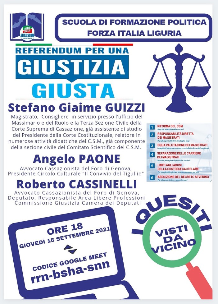 Nuove iniziative di Forza Italia a sostegno dei referendum sulla giustizia