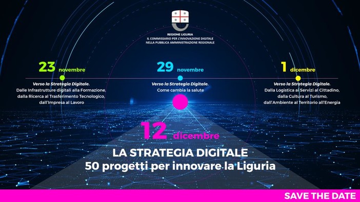 Digitale, quattro eventi per presentare i 50 progetti che innoveranno il territorio ligure Digitale, quattro eventi per presentare i 50 progetti che innoveranno il territorio ligure