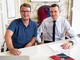 Il general manager Johannes Spors  (a sinistra) e il nuovo ds Marco Ottolini (a destra). Foto dal profilo Facebook ufficiale del Genoa CFC