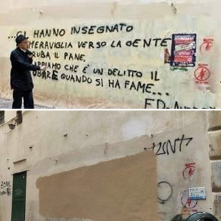 Via del Campo, cancellata la scritta di De André accanto alla colonna infame