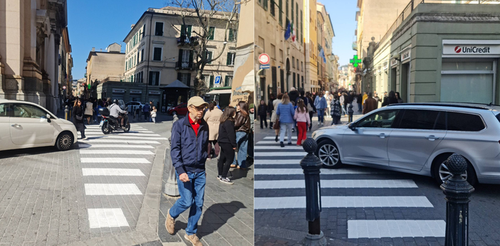Piazza Baracca, dalle parole ai fatti: tracciate le strisce pedonali nella rotonda di via Sestri