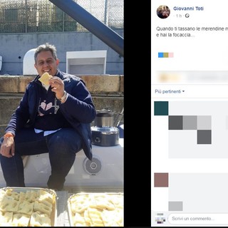 La "frecciata" di Toti al Conte-bis: "Che tassino le merendine, noi liguri abbiamo la focaccia" La "frecciata" di Toti al Conte-bis: "Che tassino le merendine, noi liguri abbiamo la focaccia"