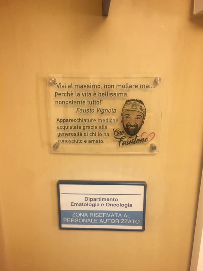 Al Gaslini di Genova una targa in memoria di Fausto Vignola