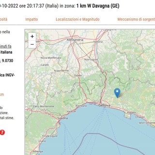 Terremoto, nuova scossa a Davagna dell'1.7 della scala Richter