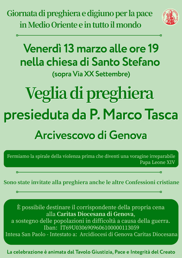 Giornata di preghiera e digiuno per la pace in Medio Oriente