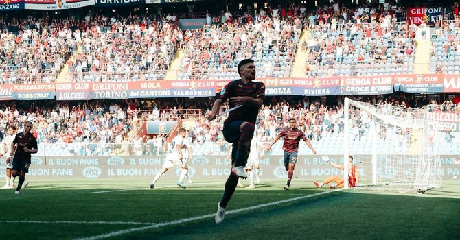L'esultanza di Vasquez (foto Genoa CFC - Tano Press) L'esultanza di Vasquez (foto Genoa CFC - Tano Press)