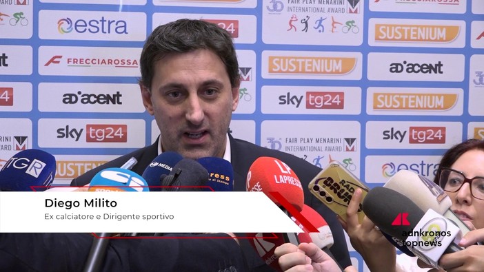 Fair Play Menarini, Milito: "Trasmettere valori cosa più importante per uno sportivo" Fair Play Menarini, Milito: "Trasmettere valori cosa più importante per uno sportivo"