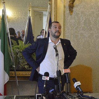 Matteo Salvini in Prefettura a Genova