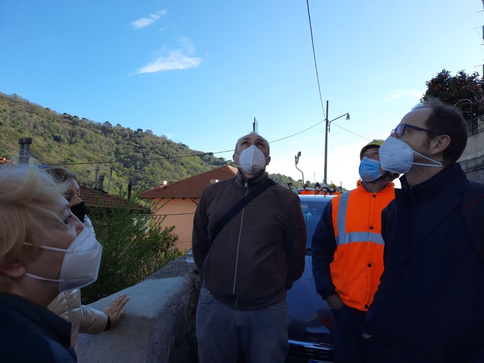 Viadotto Bisagno, sopralluogo in via delle Gavette dell'assessore Massimo Nicolò