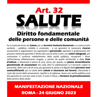 "Diritto alla salute", il 24 giugno in centinaia dalla Liguria per la manifestazione nazionale a Roma