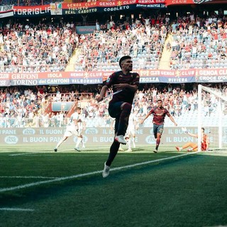 L'esultanza di Vasquez (foto Genoa CFC - Tano Press)