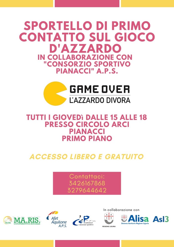 "Game Over. L'azzardo divora", al Circolo ARCI Pianacci lo sportello contro il gioco d'azzardo