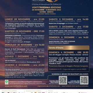 Dal 28 novembre al 4 dicembre il festival internazionale del doppiaggio &quot;Voci nell'Ombra&quot;