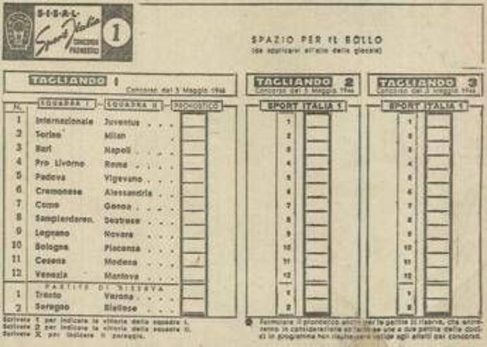 Totocalcio, Sisal celebra gli 80 anni della schedina