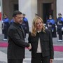 Zelensky da Meloni a Palazzo Chigi: &quot;Sempre pronto a elezioni, mi fido di lei&quot;
