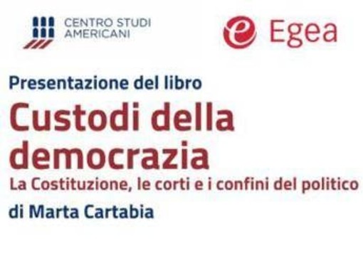 Libri, mercoledì presentazione del libro 'Custodi della democrazia' di Marta Cartabia