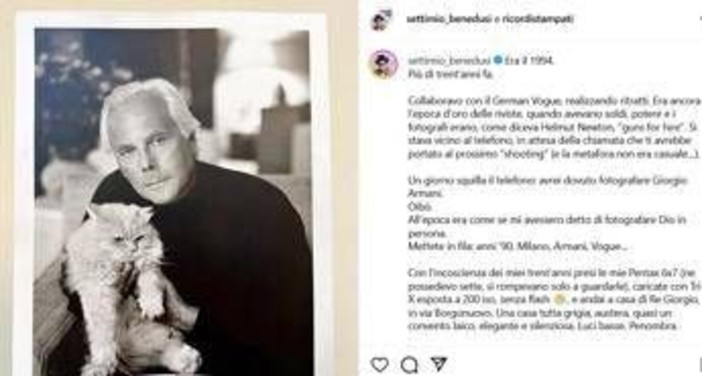 Armani, Benedusi: "Era come fotografare Dio, con lui finisce un mondo"