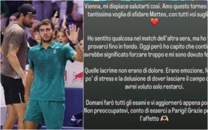 Cobolli: "Contro Berrettini lacrime di emozioni, conto di esserci a Parigi" Cobolli: "Contro Berrettini lacrime di emozioni, conto di esserci a Parigi"