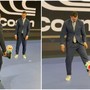 Ibrahimovic, show ai Mondiali: palleggia con Henry... nello studio tv Ibrahimovic, show ai Mondiali: palleggia con Henry... nello studio tv