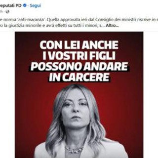 'Con Meloni i vostri figli possono andare in carcere': lo slogan choc del Pd sulla giustizia 'Con Meloni i vostri figli possono andare in carcere': lo slogan choc del Pd sulla giustizia
