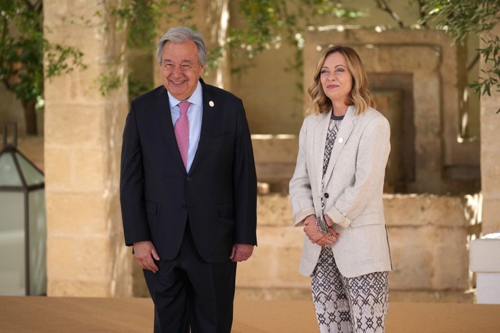 Meloni vede Guterres in Canada, al lavoro per cessate il fuoco a Gaza Meloni vede Guterres in Canada, al lavoro per cessate il fuoco a Gaza