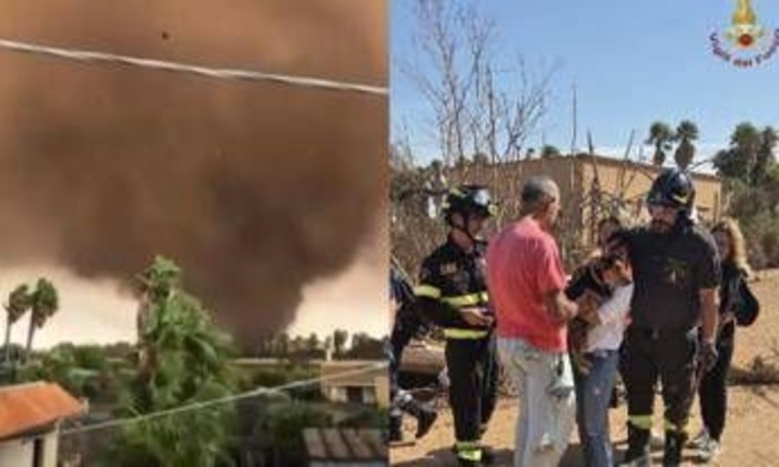 Tromba d'aria a Marsala, feriti 4 bambini e cane salvato dalle macerie: "Scenario di guerra" Tromba d'aria a Marsala, feriti 4 bambini e cane salvato dalle macerie: "Scenario di guerra"