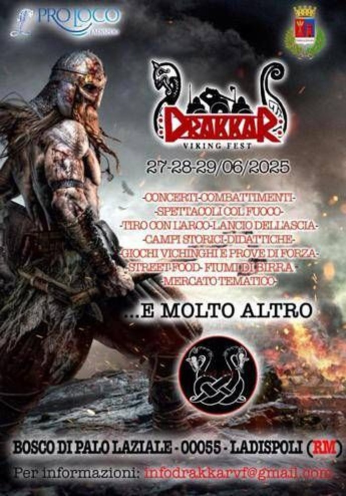 Drakkar Viking Fest, appuntamento a Ladispoli dal 27 al 29 giugno Drakkar Viking Fest, appuntamento a Ladispoli dal 27 al 29 giugno