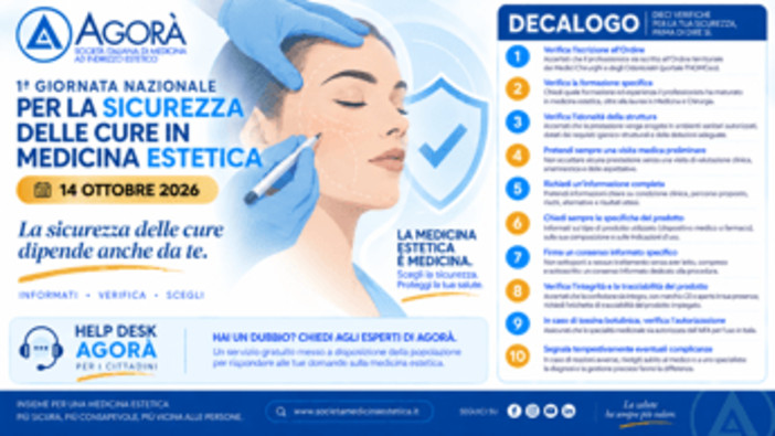 Giornata sicurezza cure in medicina estetica, Cavallini (Agorà): "E' atto medico"
