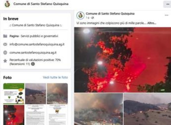 Agrigento, vasto incendio raggiunge centro abitato di Santo Stefano Quisquina: evacuate decine di abitazioni