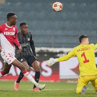 Yeboah in azione contro il Monaco in Europa League (foto dal suo profilo Instagram)