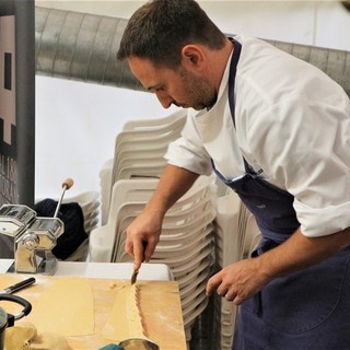 Zucca di Rocchetta di Cengio: grande successo per lo show cooking di Luca e Lorena del ristorante Quintilio di Altare